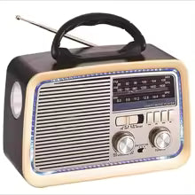 Rádio Retrô Bluetooth com Lanterna